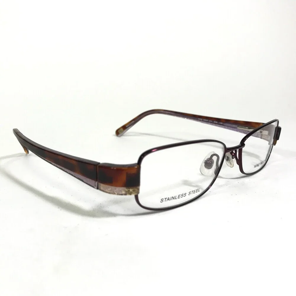 Nine West Eyeglasses Frames 411 ED6 Brown Tortoise Purple Rectangular 53-16-130